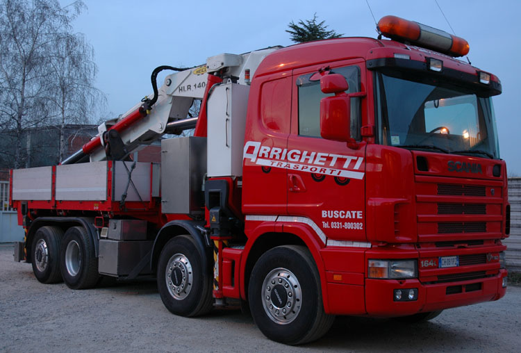  this Scania R164G580 8x2 of Arrighetti from Buscate near Milan I 